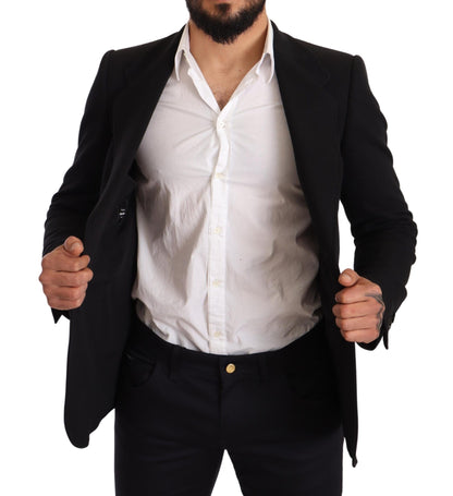 Dolce & Gabbana Elegant Slim Fit Black Cotton Blazer