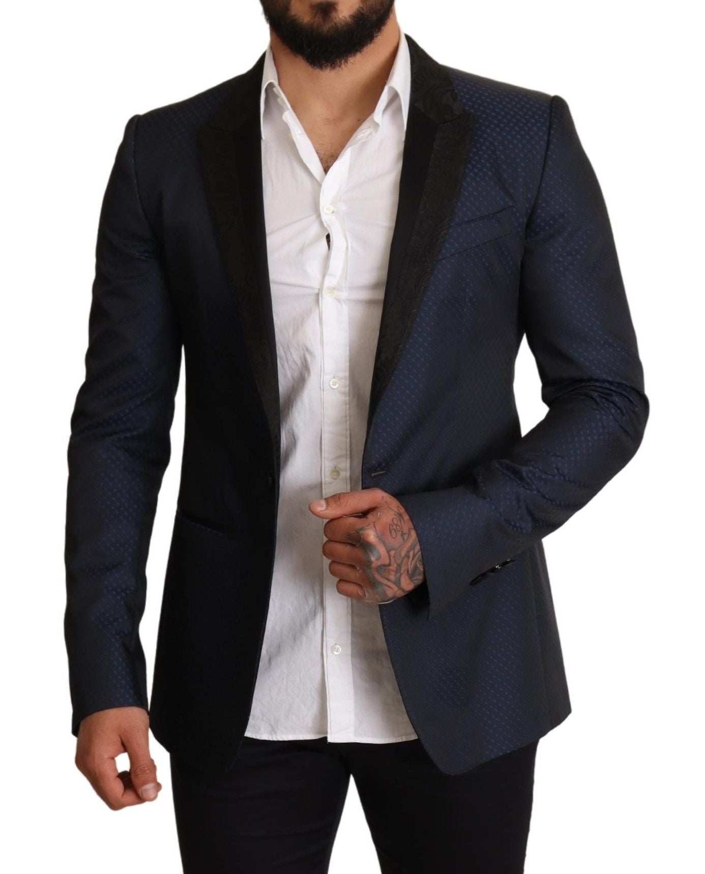 Blazer elegante de corte entallado en azul tipo martini de Dolce &amp; Gabbana