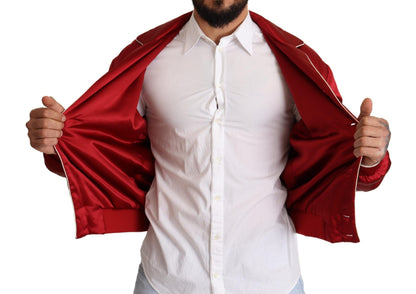 Dolce & Gabbana Sumptuous Silk Red Bomber Jacket