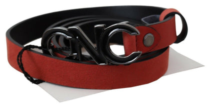 Costume National Elegant Blood Red Leather Belt