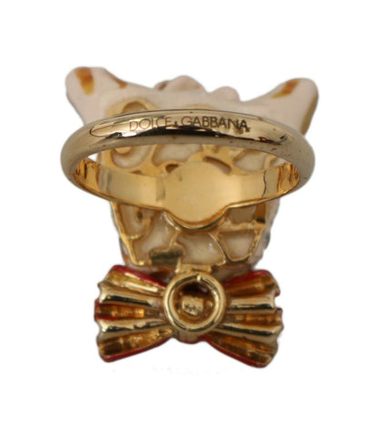 Anillo elegante con dije de perro de Dolce &amp; Gabbana para mujer