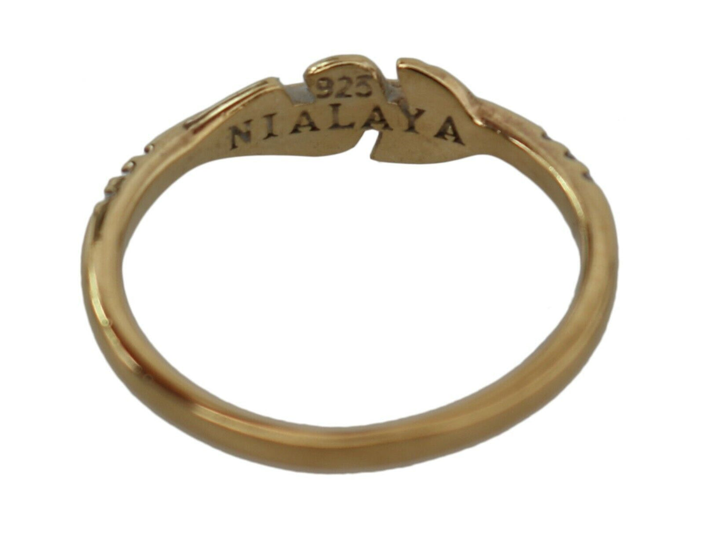 Anillo elegante Nialaya de oro con cristales de circonita cúbica para mujer