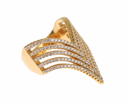 Anillo glamoroso de cristal bañado en oro de Nialaya