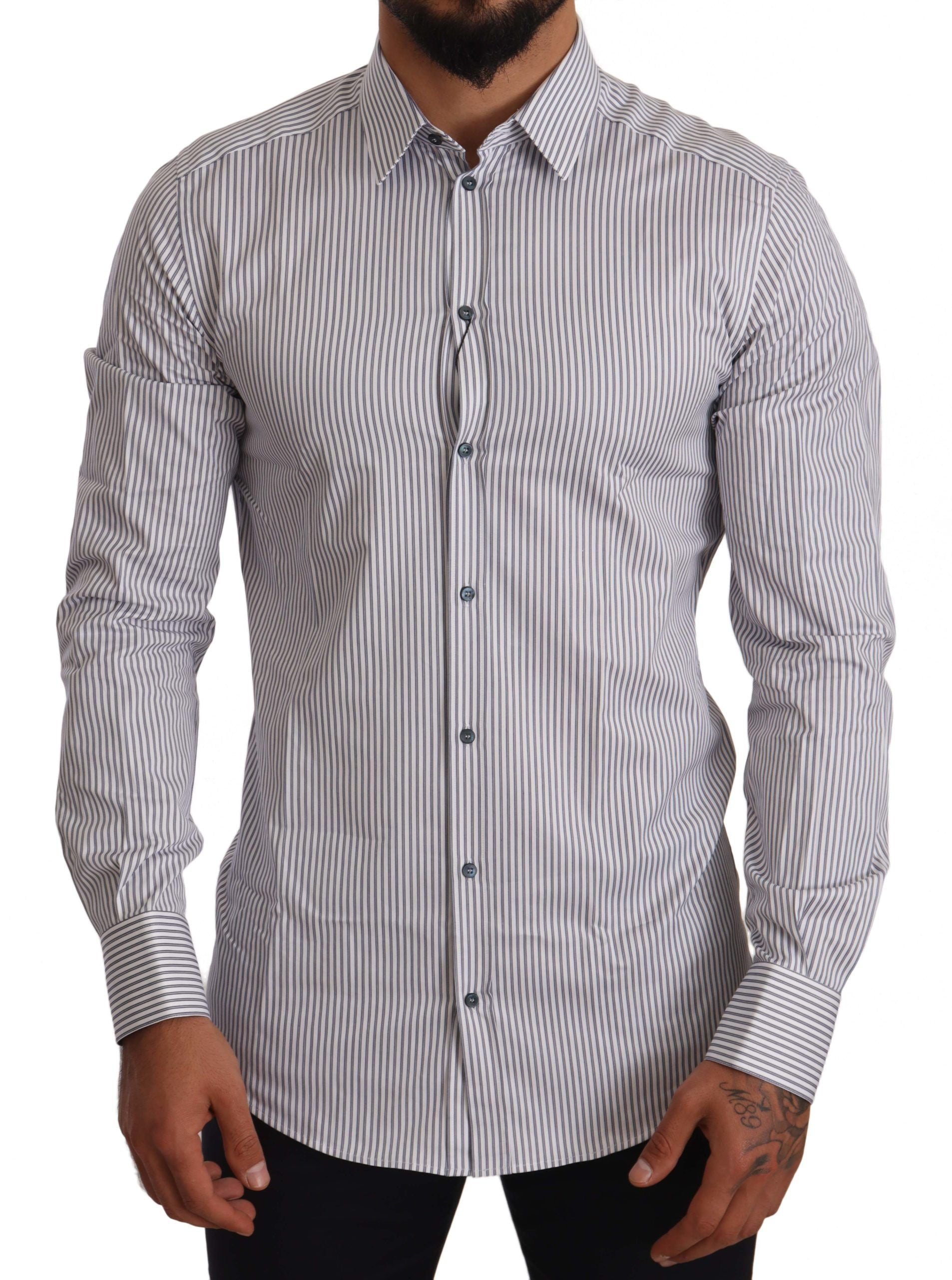 Dolce & Gabbana Elegant Slim Fit Striped Cotton Shirt