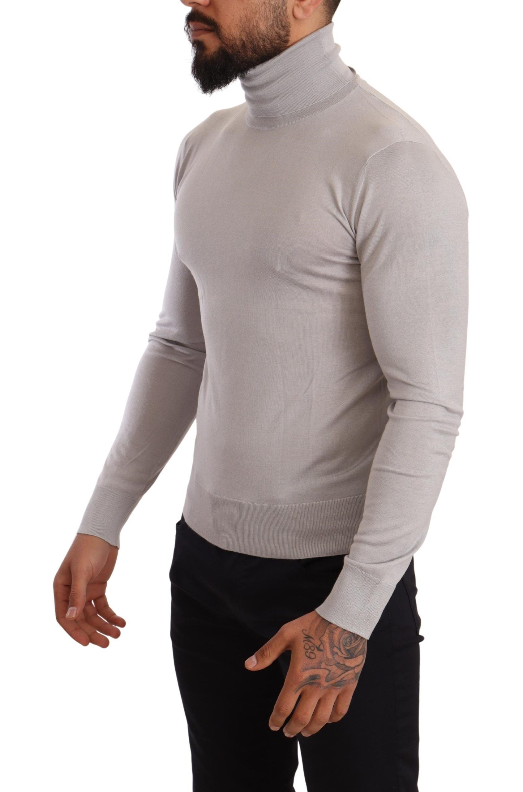Jersey de cuello alto elegante en mezcla de seda y cachemira de Dolce &amp; Gabbana
