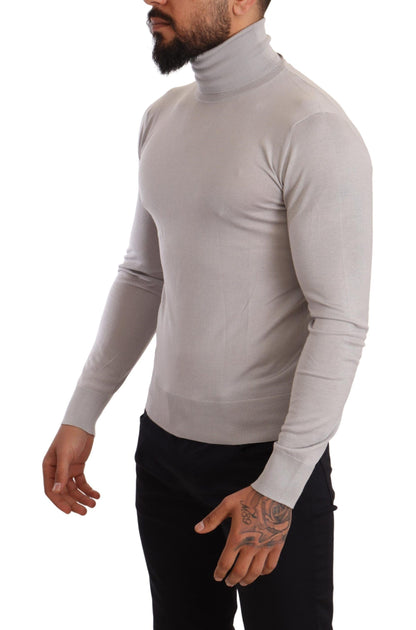 Jersey de cuello alto elegante en mezcla de seda y cachemira de Dolce &amp; Gabbana