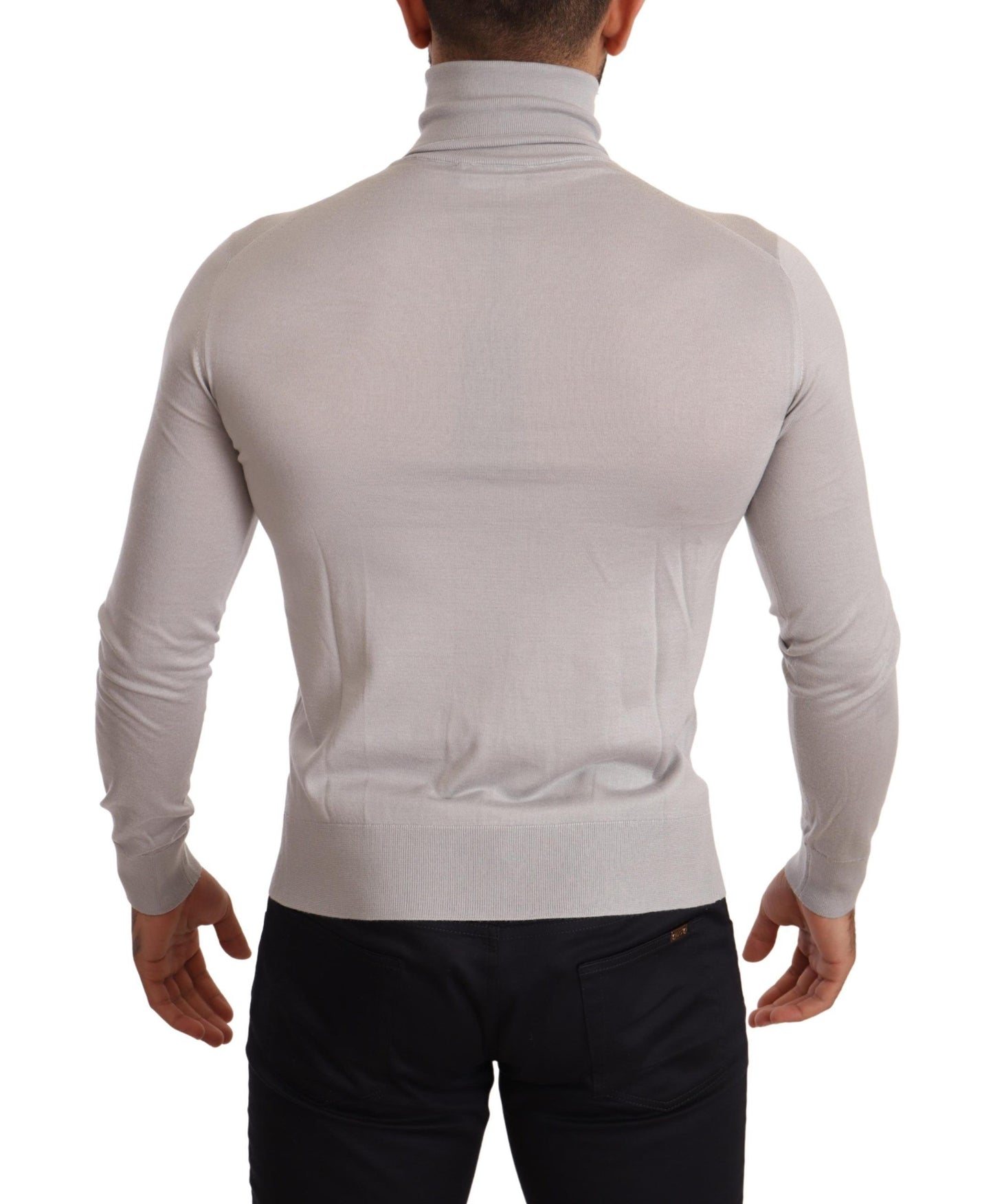 Jersey de cuello alto elegante en mezcla de seda y cachemira de Dolce &amp; Gabbana