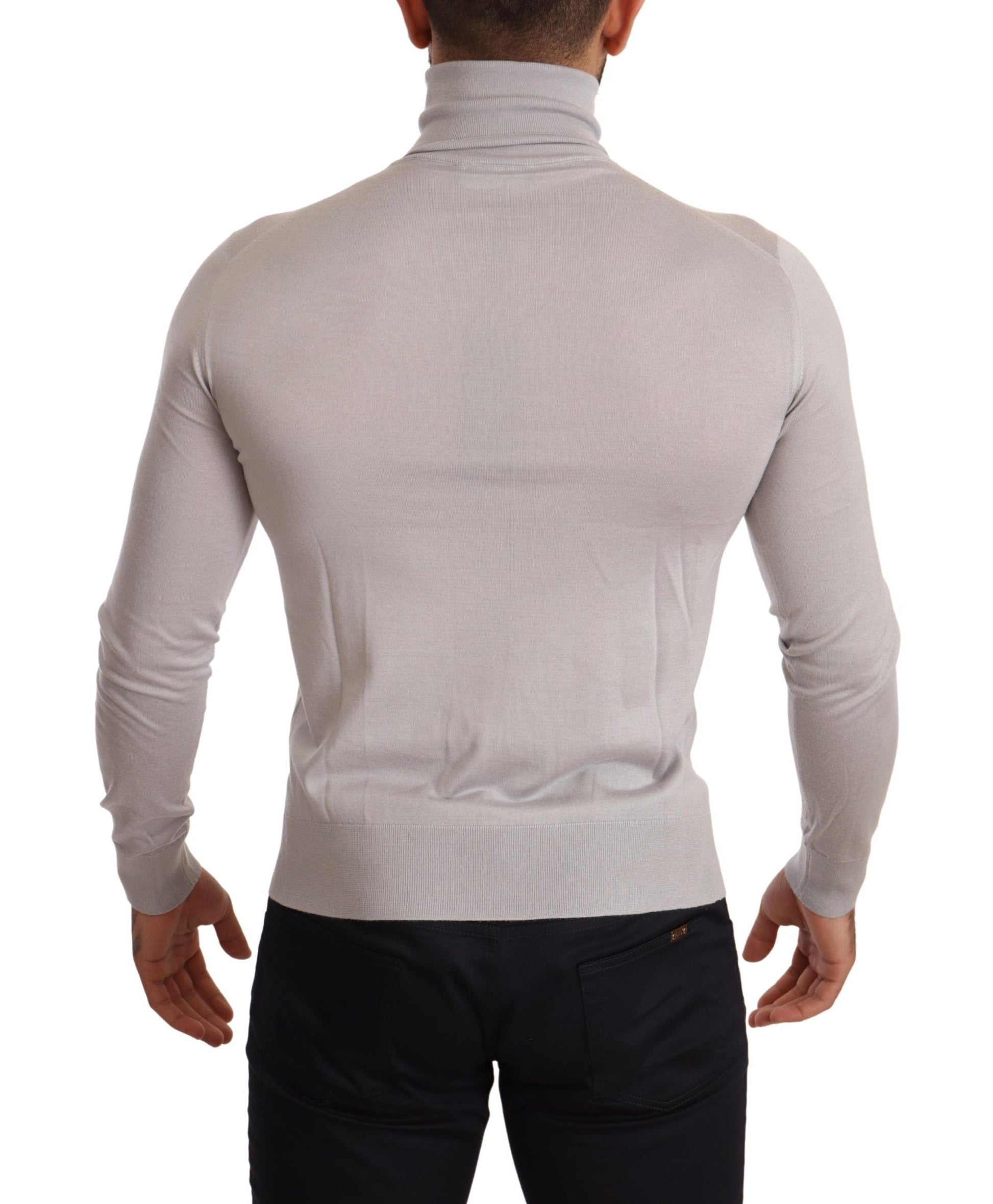Jersey de cuello alto elegante en mezcla de seda y cachemira de Dolce &amp; Gabbana