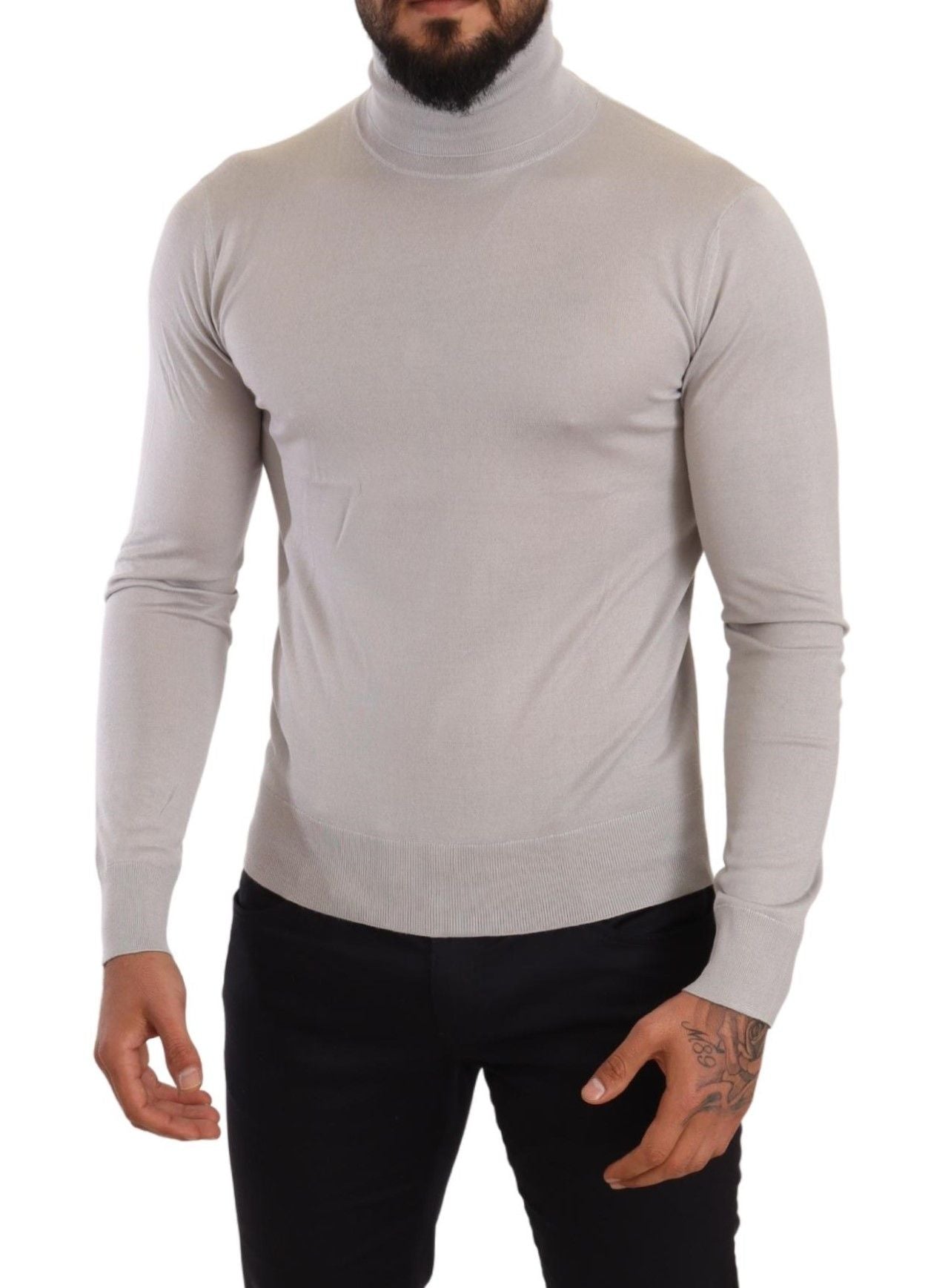 Jersey de cuello alto elegante en mezcla de seda y cachemira de Dolce &amp; Gabbana