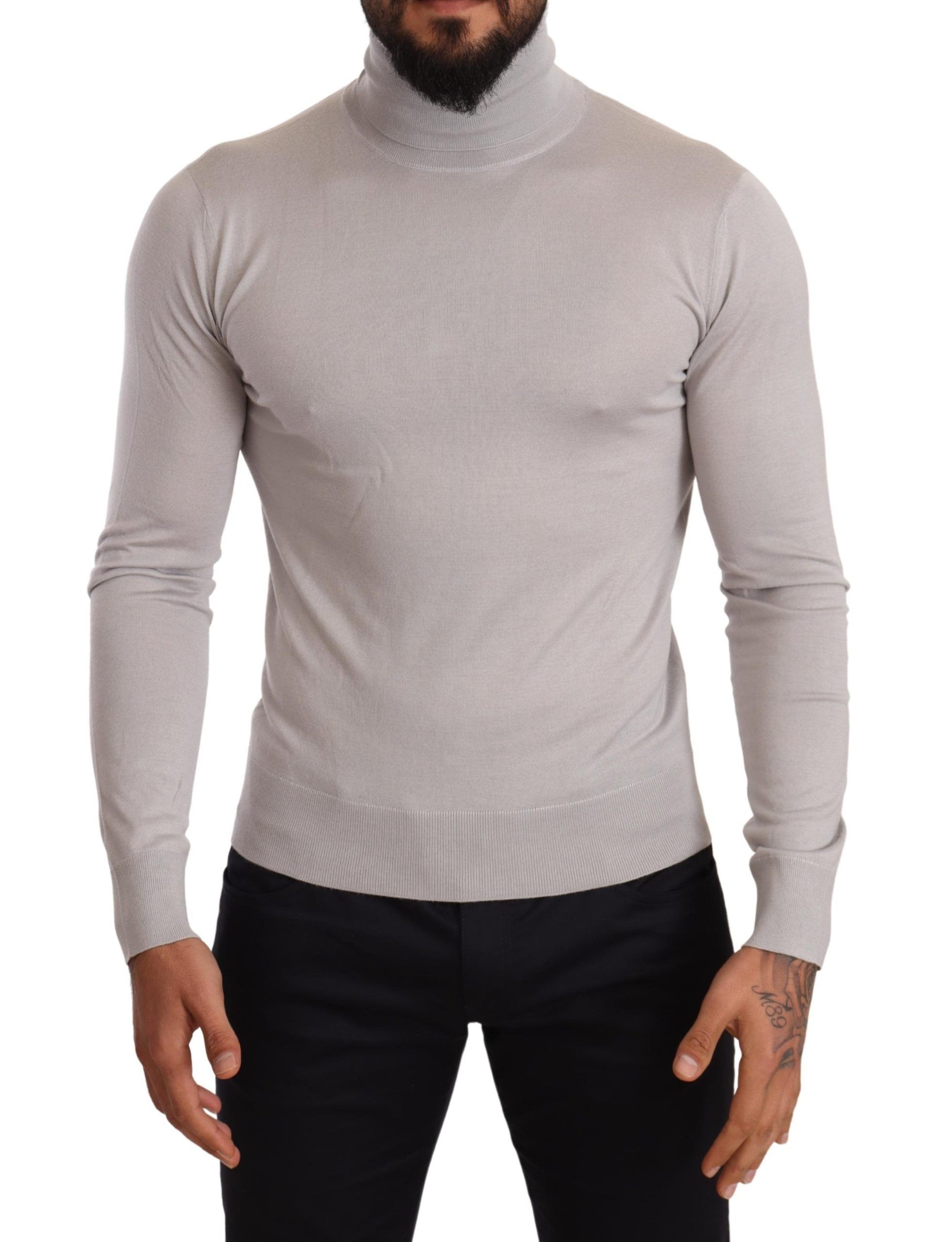 Jersey de cuello alto elegante en mezcla de seda y cachemira de Dolce &amp; Gabbana