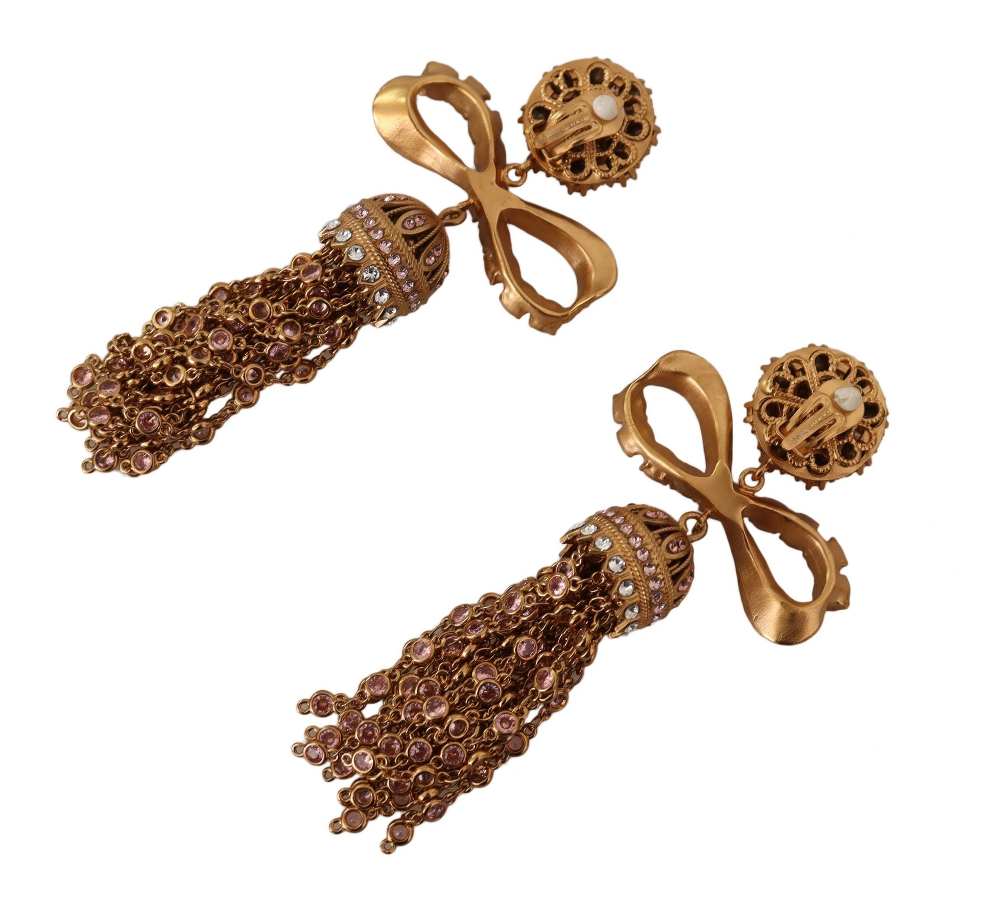 Dolce & Gabbana Elegant Antique Gold Bow Earrings