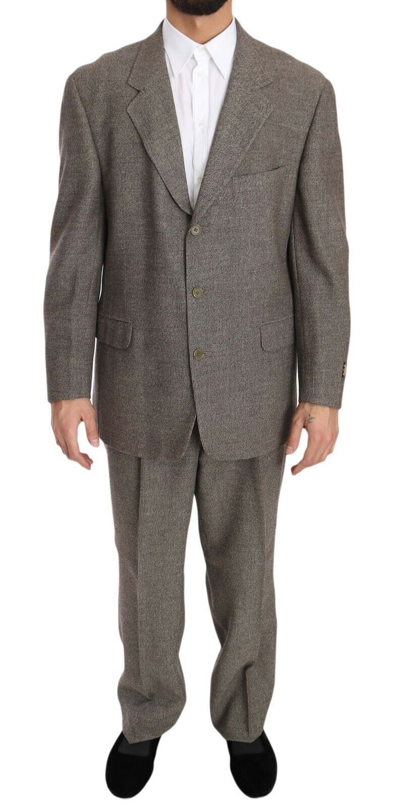 Traje elegante de lana marrón claro para hombre de Fendi