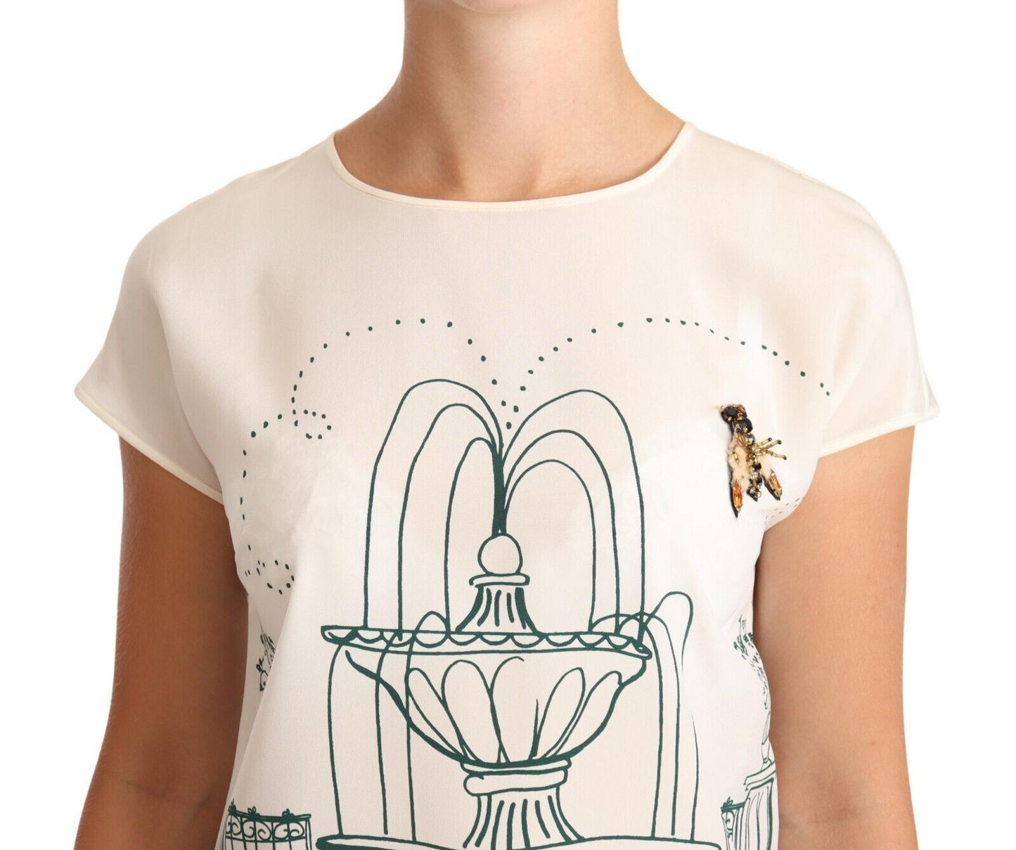 Camiseta elegante de seda con diseño de jardín botánico de Dolce &amp; Gabbana