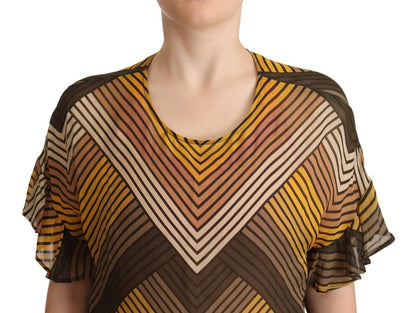 Blusa de manga corta con rayas multicolores Twinset Chic