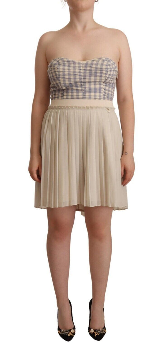 Vestido elegante beige sin tirantes estilo A de Guess