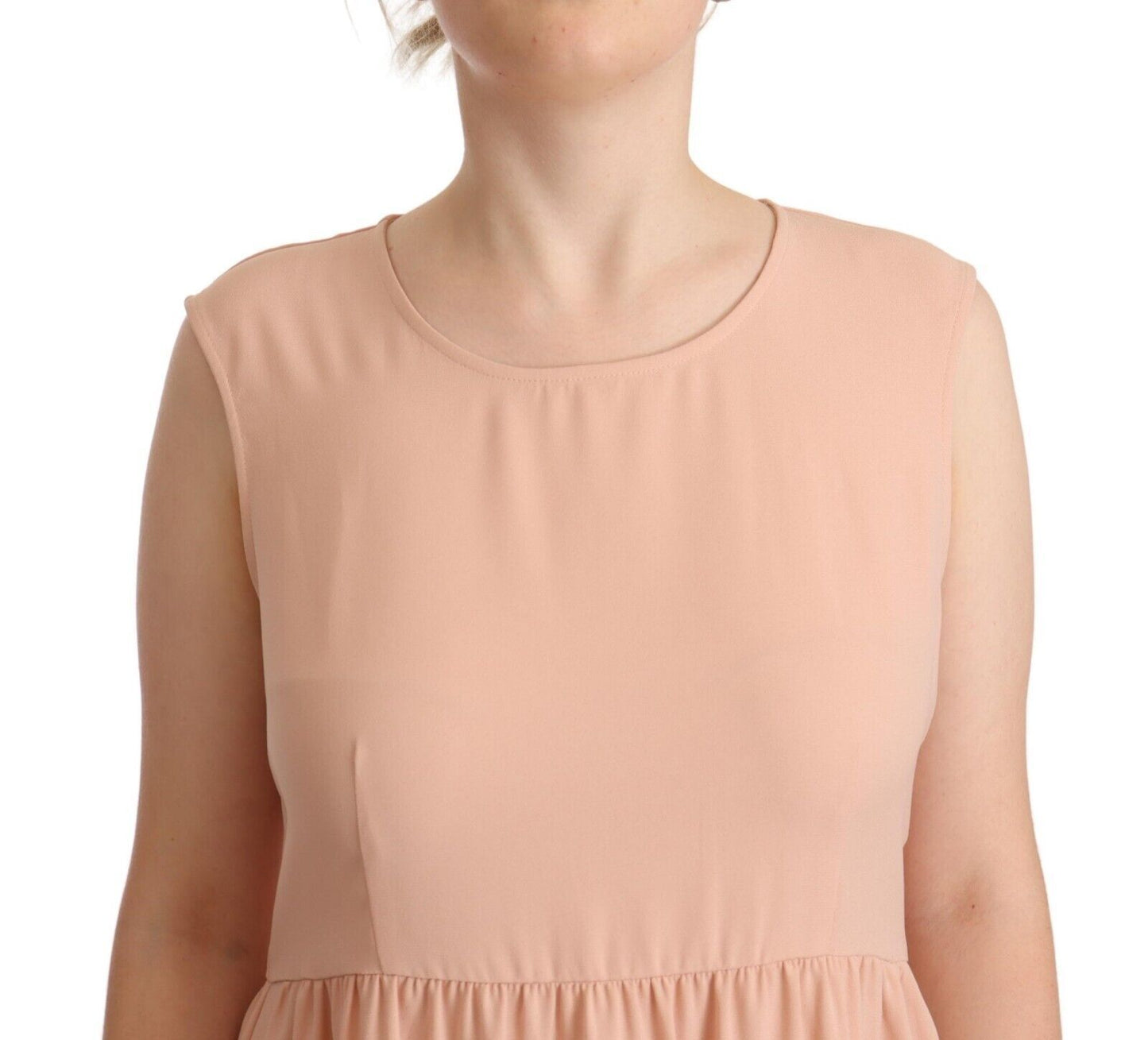 Vestido recto elegante sin mangas en color beige de Twinset