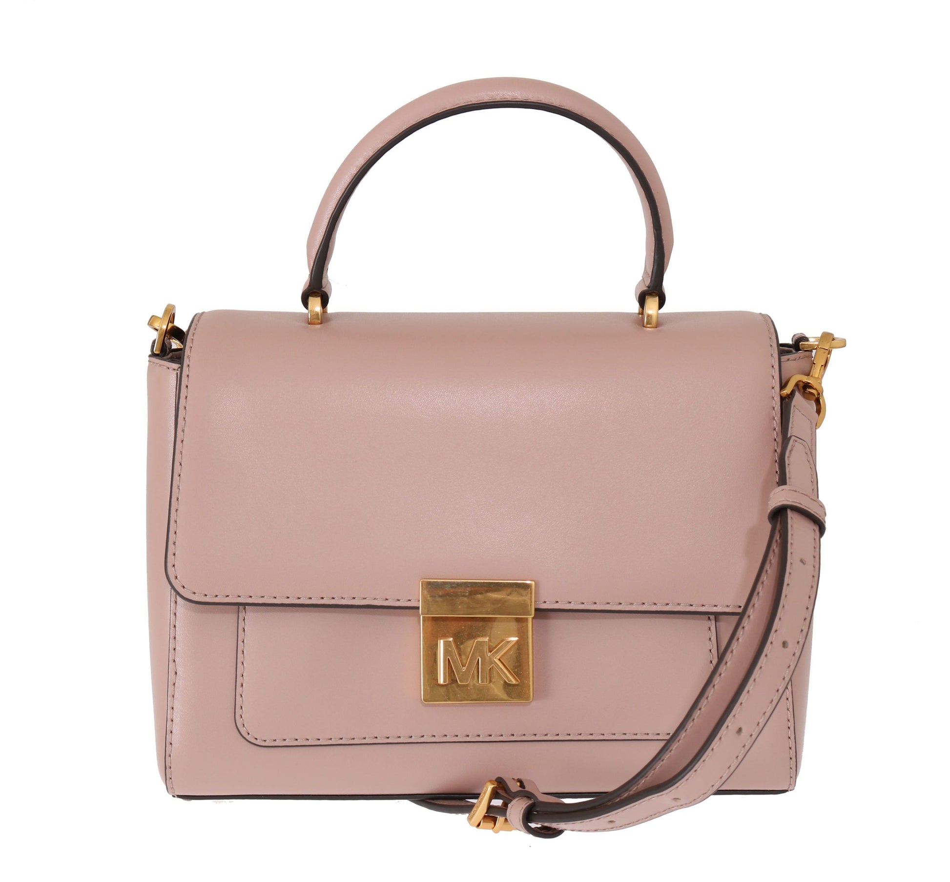 Elegante bolso de hombro Mindy de piel rosa de Michael Kors