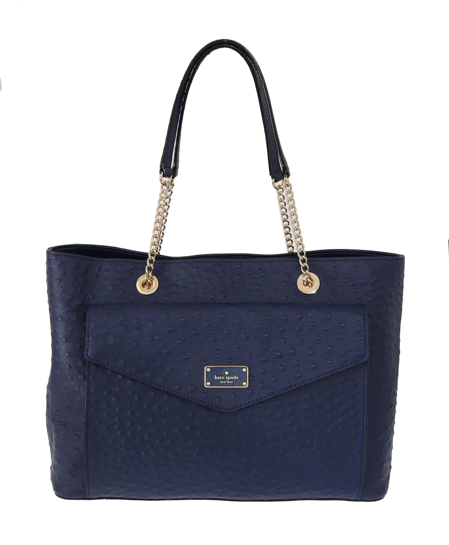 Elegante bolso de mano Kate Spade de piel de avestruz en color azul