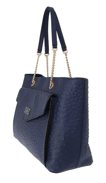 Elegante bolso de mano Kate Spade de piel de avestruz en color azul