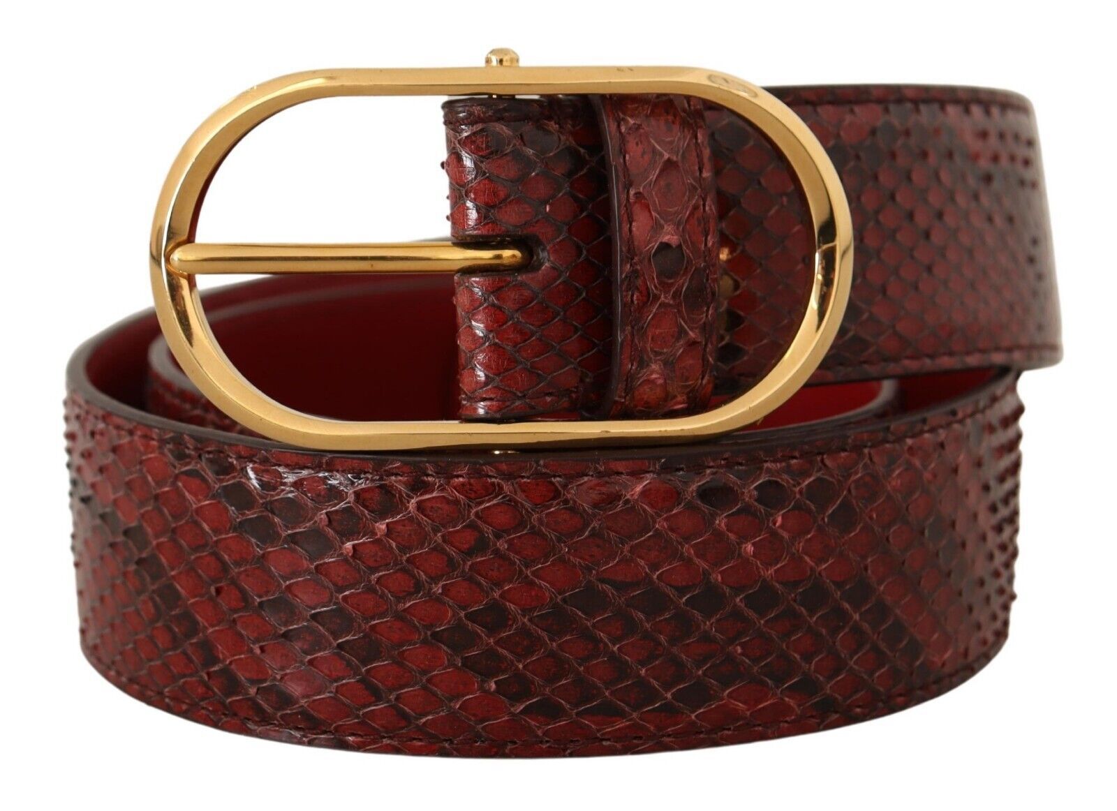 Cinturón elegante de piel de serpiente roja de Dolce &amp; Gabbana