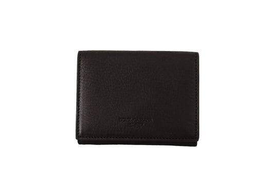 Estuche elegante de cuero negro con tres compartimentos de Dolce &amp; Gabbana