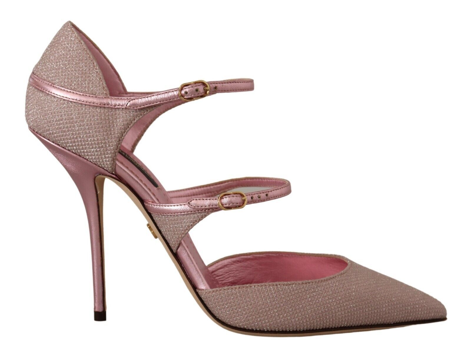 Sandalias de tacón alto con purpurina rosa de Dolce &amp; Gabbana