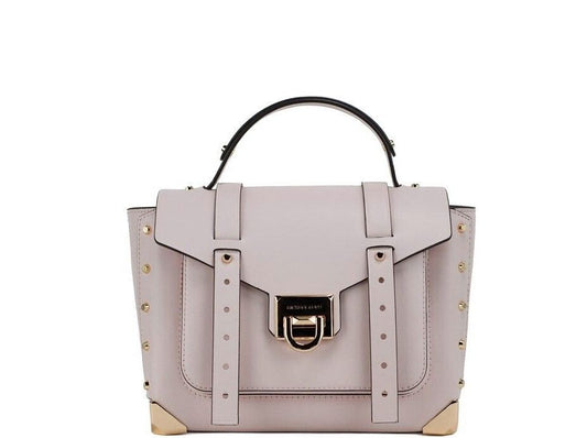 Bolso de mano con asa superior de piel en tono rubor empolvado Manhattan de Michael Kors