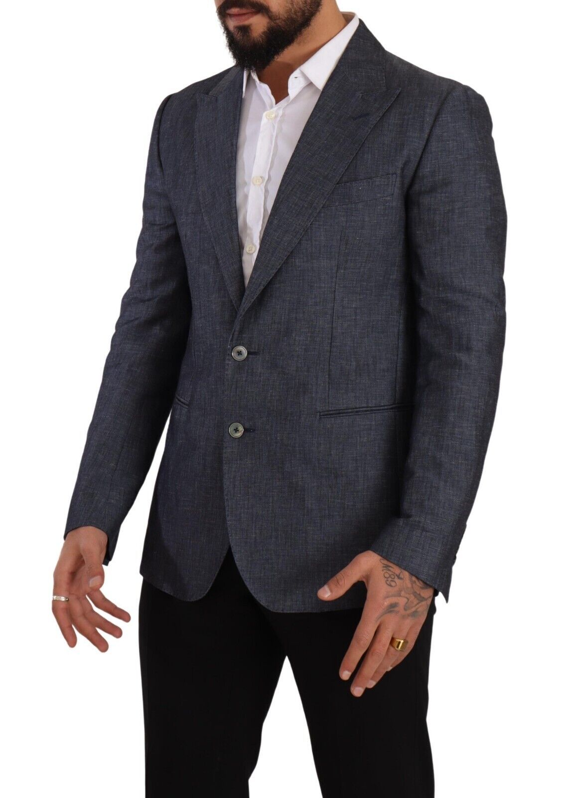 Blazer azul elegante de dos botones y corte entallado de Dolce &amp; Gabbana