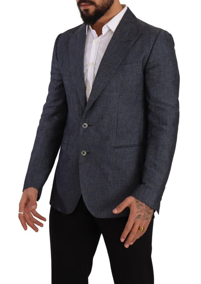 Blazer azul elegante de dos botones y corte entallado de Dolce &amp; Gabbana