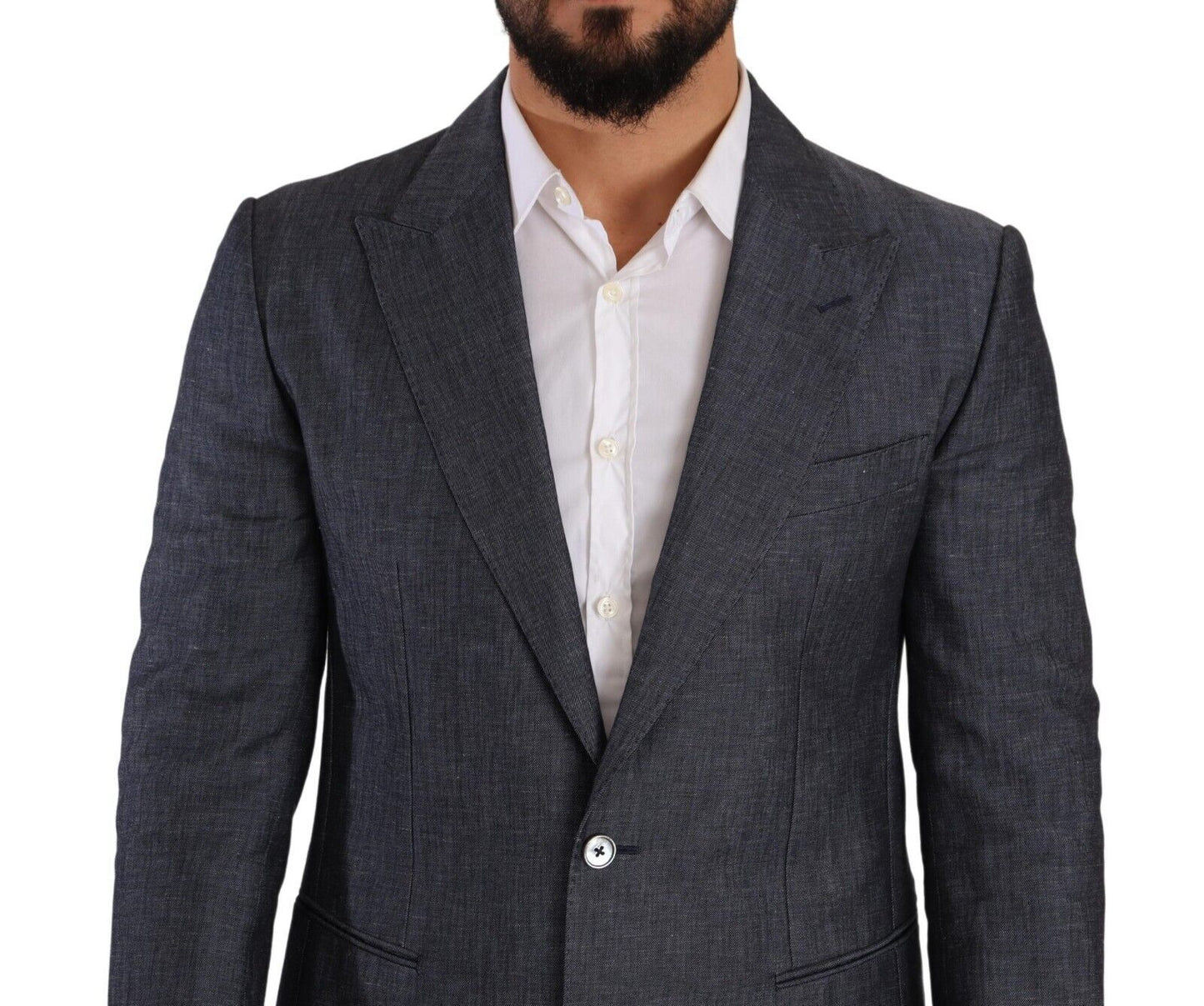 Blazer azul elegante de dos botones y corte entallado de Dolce &amp; Gabbana