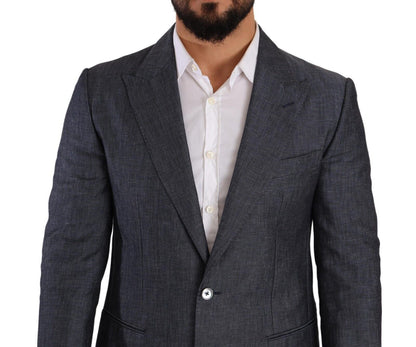 Blazer azul elegante de dos botones y corte entallado de Dolce &amp; Gabbana
