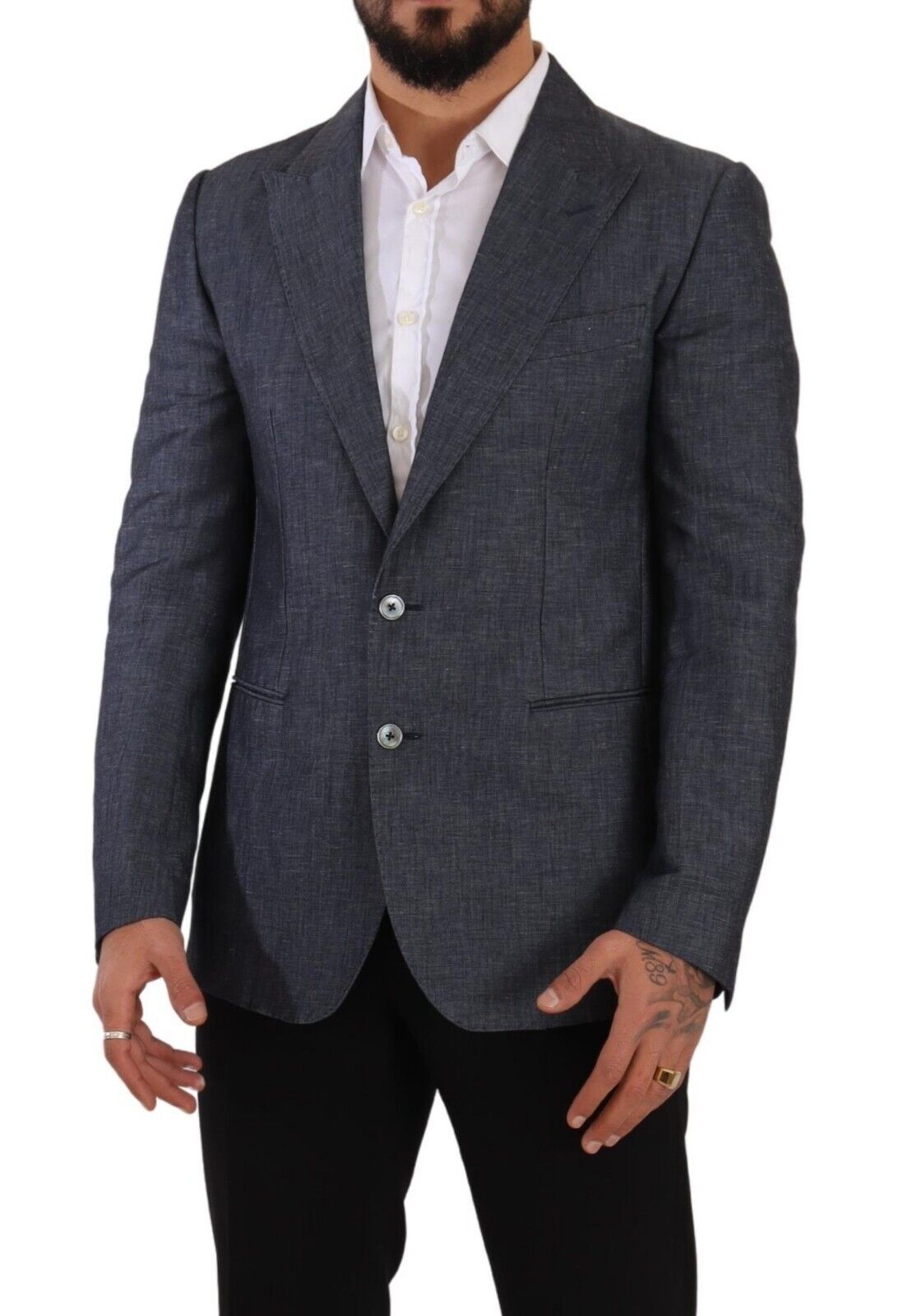 Blazer azul elegante de dos botones y corte entallado de Dolce &amp; Gabbana