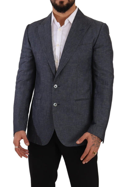 Blazer azul elegante de dos botones y corte entallado de Dolce &amp; Gabbana