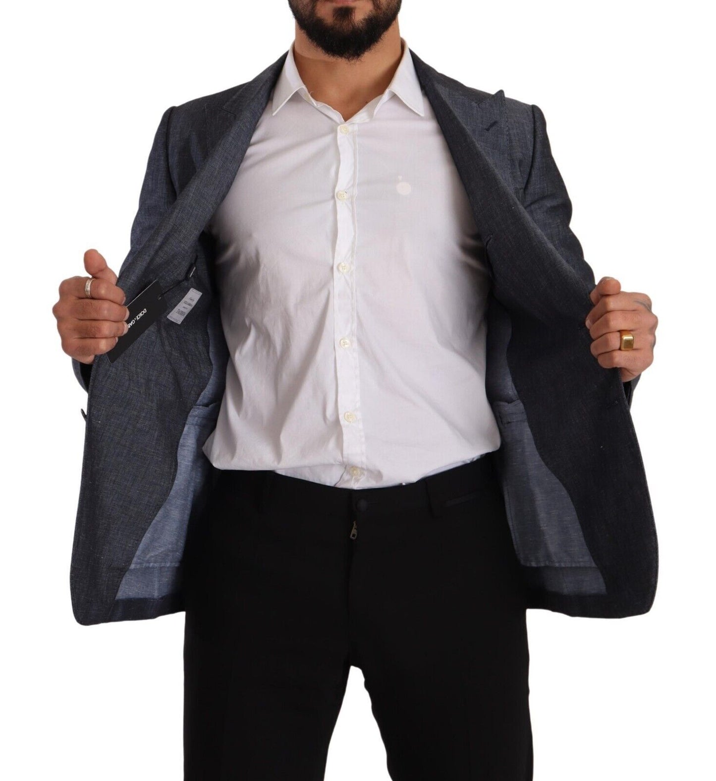 Blazer azul elegante de dos botones y corte entallado de Dolce &amp; Gabbana