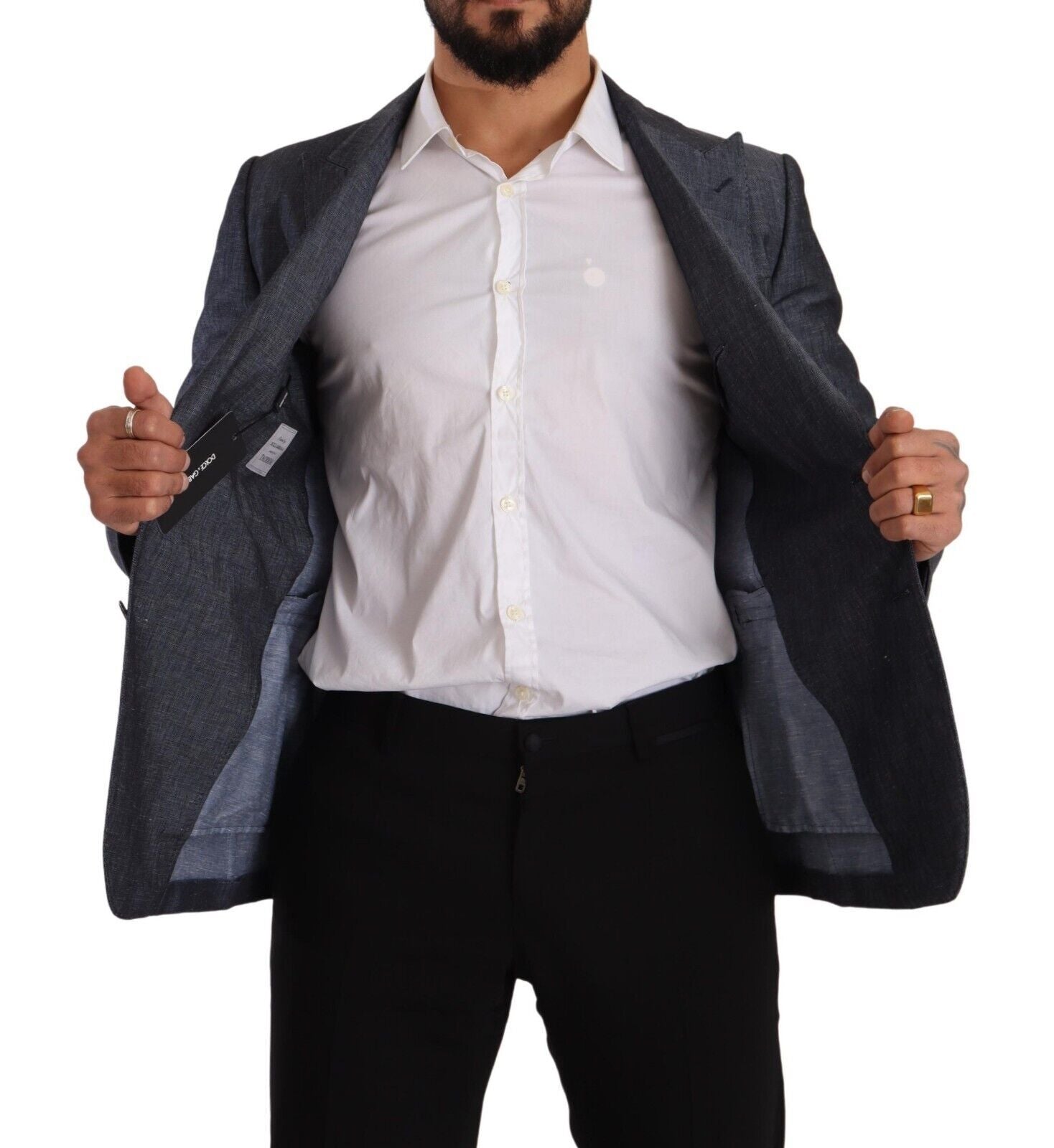 Blazer azul elegante de dos botones y corte entallado de Dolce &amp; Gabbana