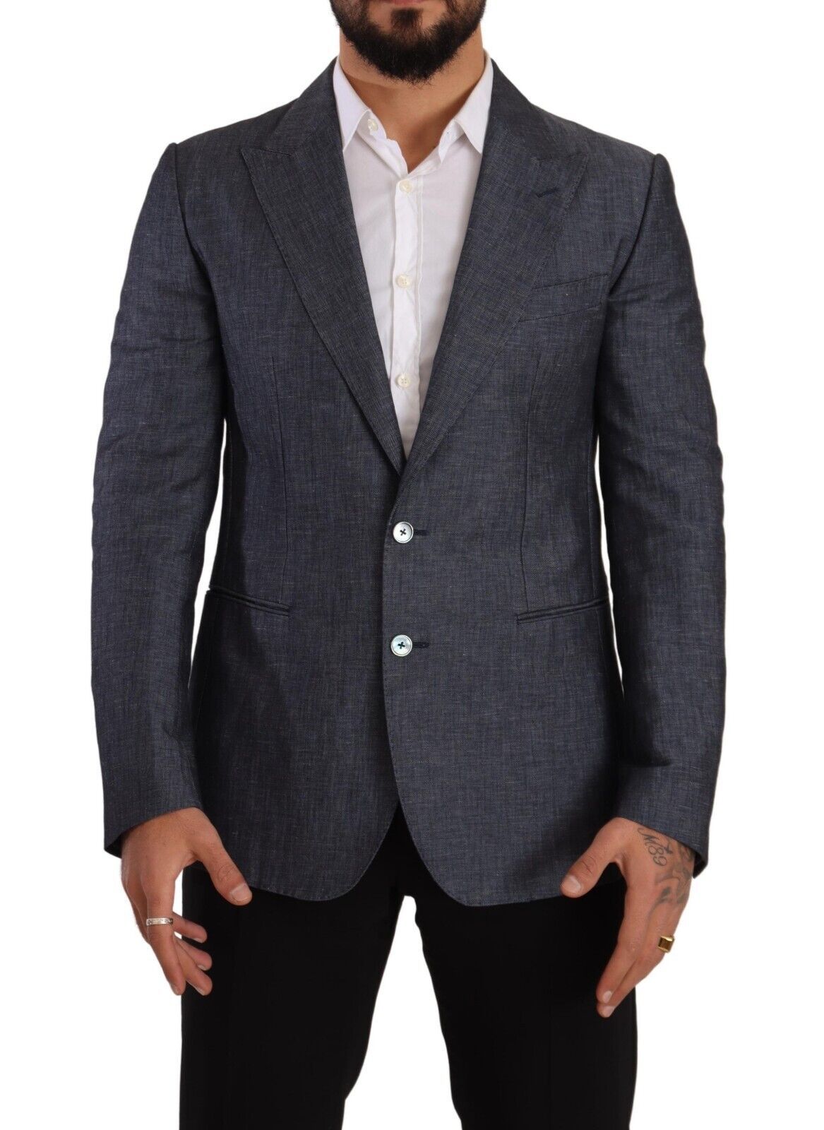Blazer azul elegante de dos botones y corte entallado de Dolce &amp; Gabbana