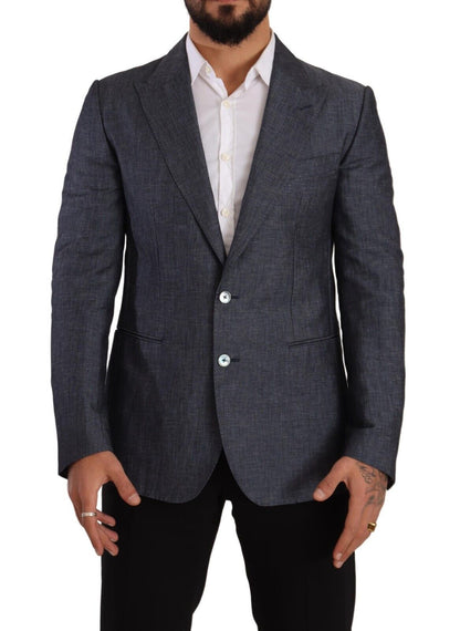 Blazer azul elegante de dos botones y corte entallado de Dolce &amp; Gabbana