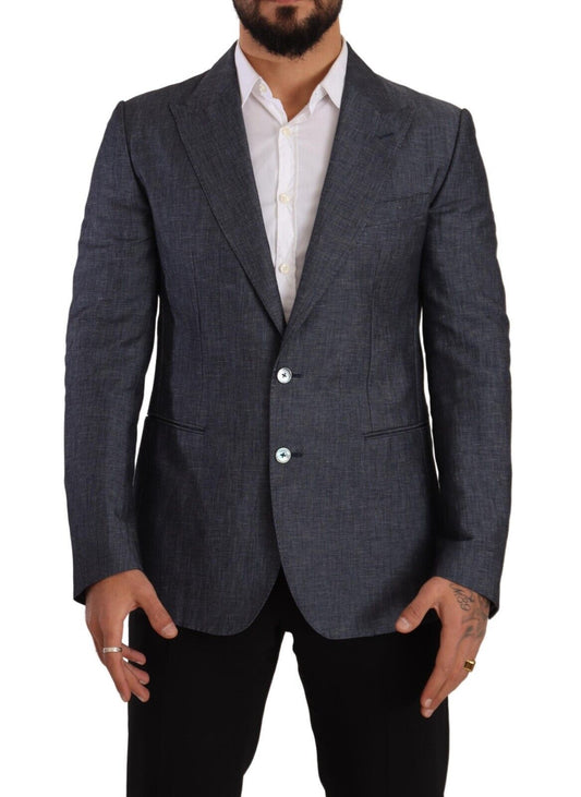 Blazer azul elegante de dos botones y corte entallado de Dolce &amp; Gabbana