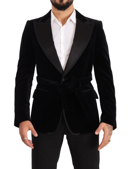 Blazer elegante de terciopelo con botonadura sencilla de Dolce &amp; Gabbana