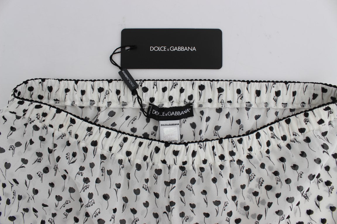 Pantalones cortos de dormir elegantes con encaje de seda de Dolce &amp; Gabbana