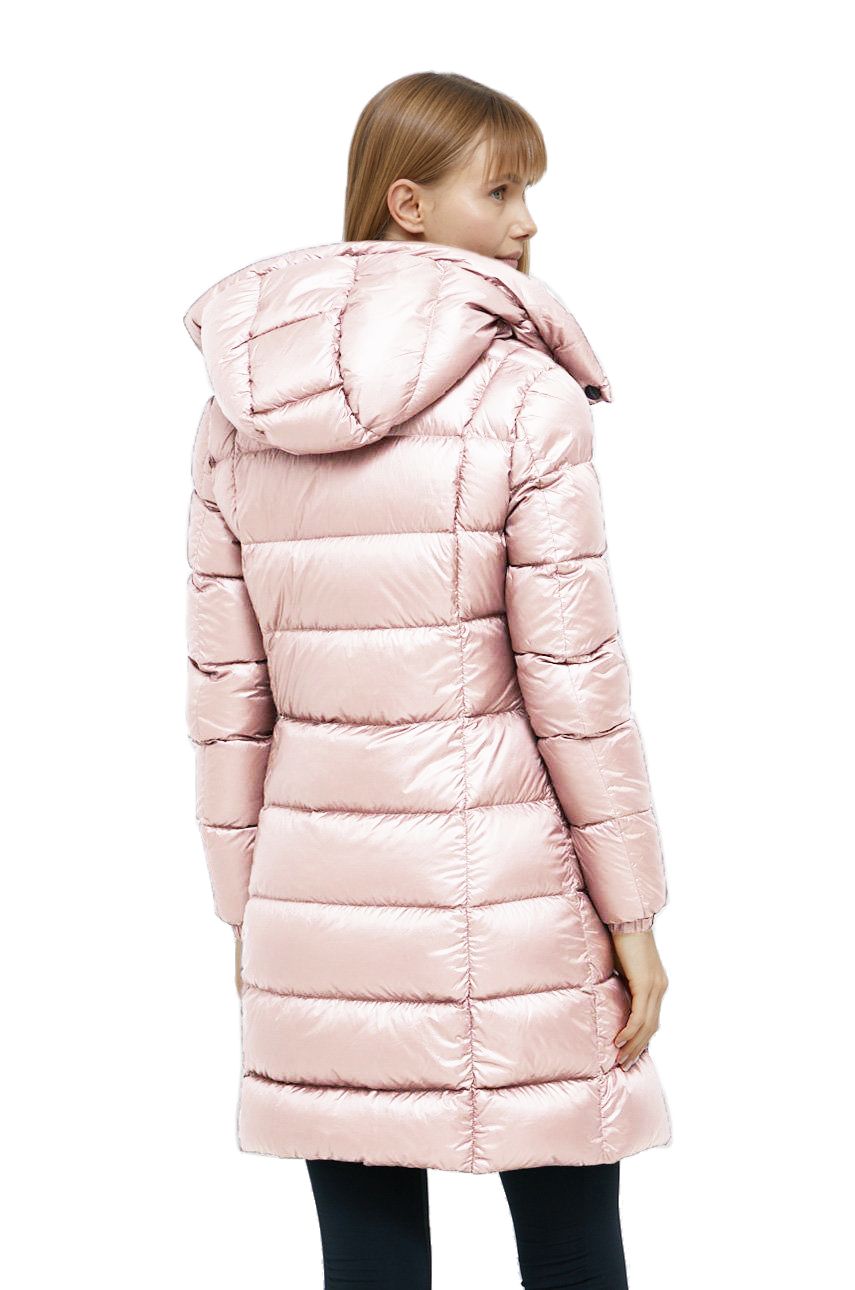 Chaqueta elegante larga de plumas con capucha desmontable Refrigiwear
