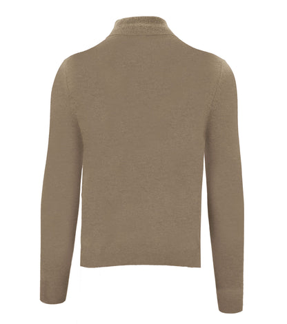 Suéter de cachemira de cuello alto beige de Malo