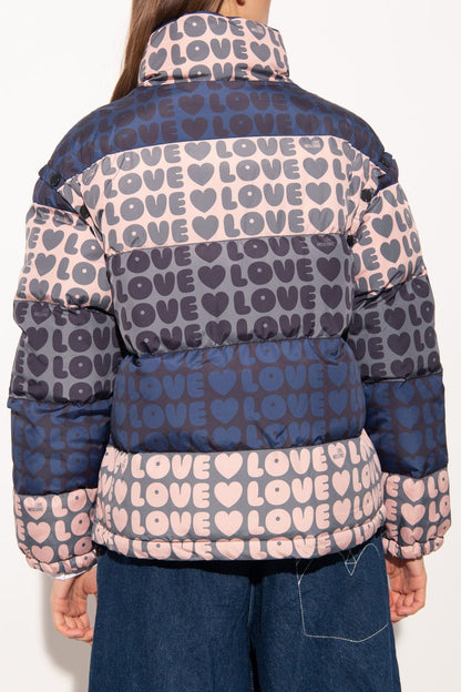 Chaqueta con estampado de logotipo multicolor chic de Love Moschino