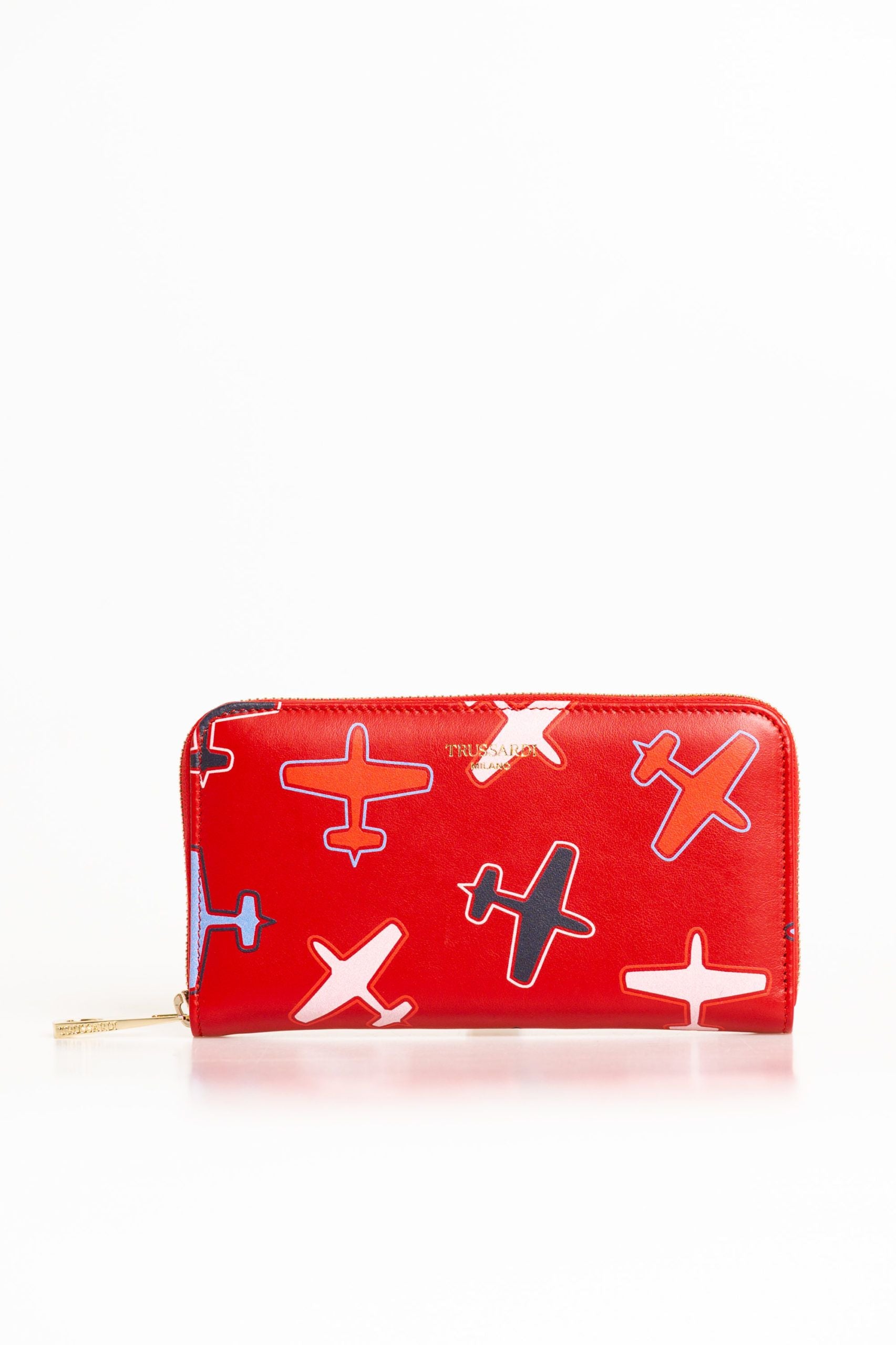 Cartera de mujer de piel roja Trussardi