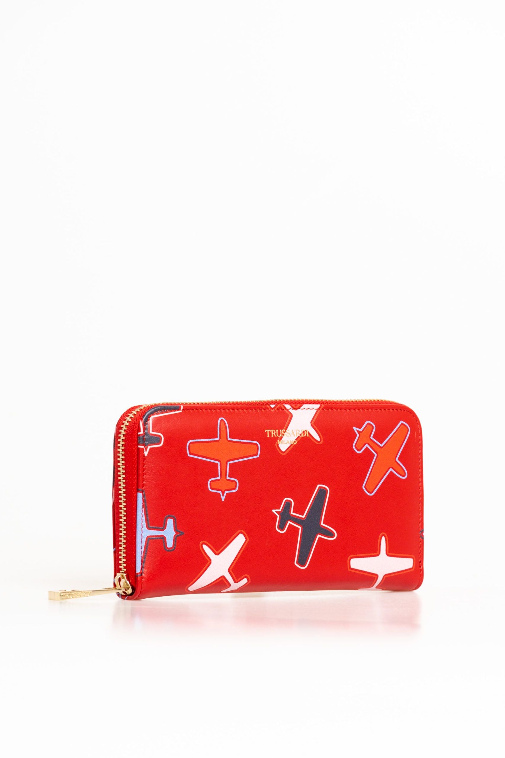 Cartera de mujer de piel roja Trussardi