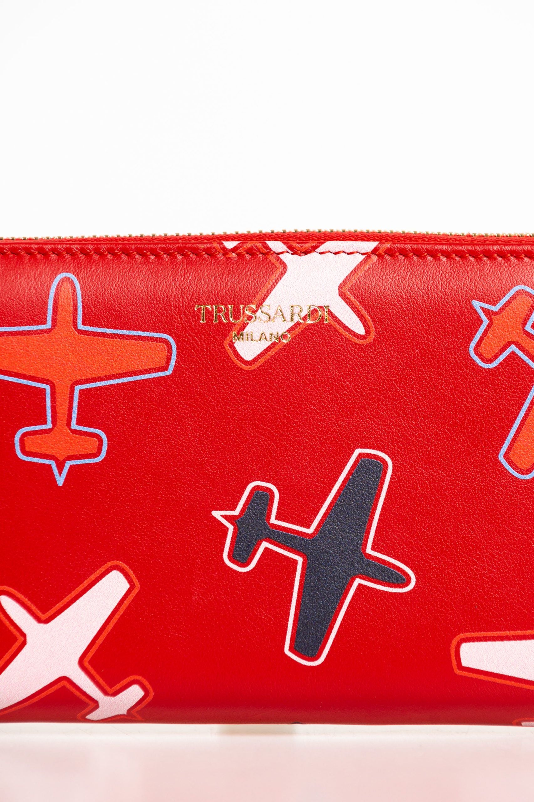Cartera de mujer de piel roja Trussardi