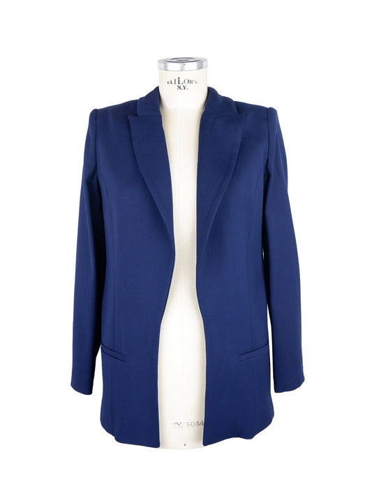 Elisabetta Franchi Elegante chaqueta azul con abertura frontal