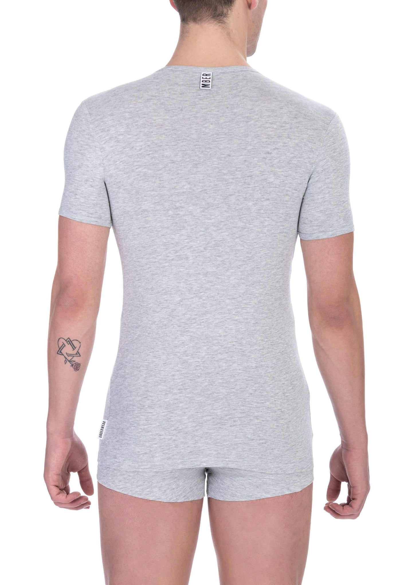 Camiseta de algodón gris Bikkembergs para hombre