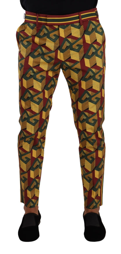 Pantalones elegantes de corte cónico multicolor de Dolce &amp; Gabbana para hombre