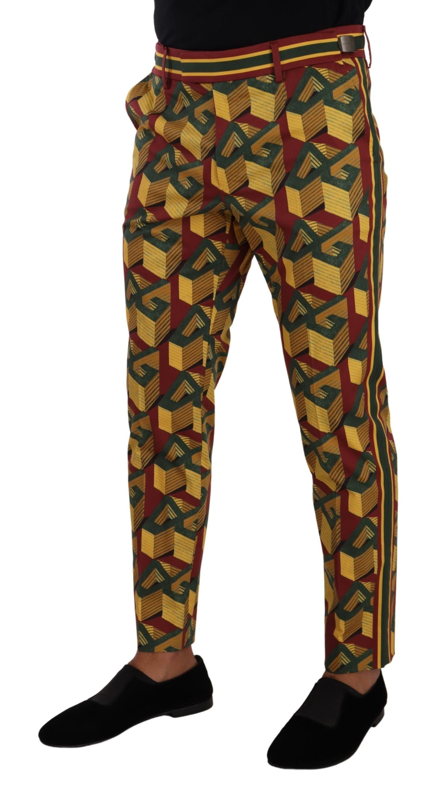 Pantalones elegantes de corte cónico multicolor de Dolce &amp; Gabbana para hombre